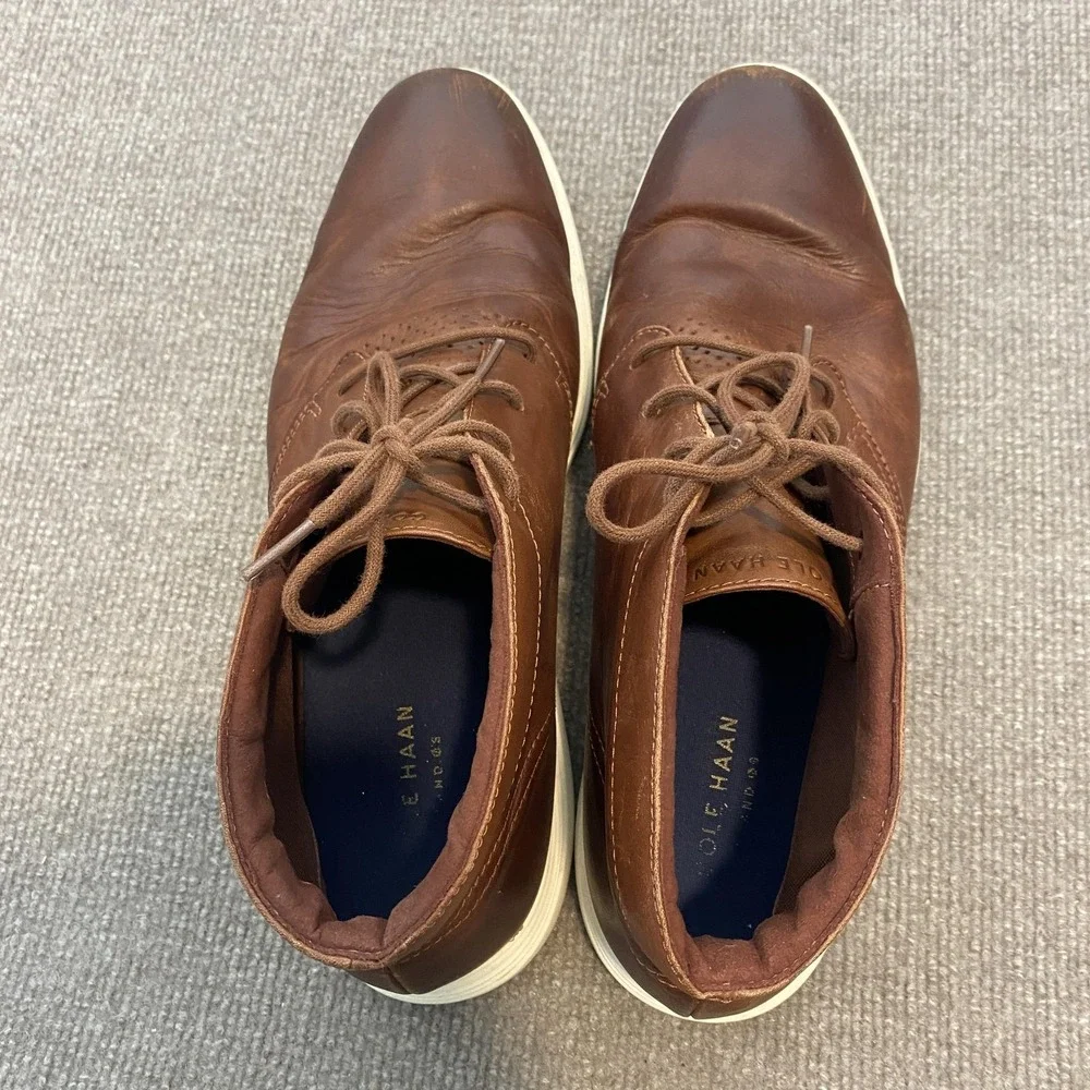 Cole Haan Boots Mens Size 13 M Brown Leather Chukka Ankle Lace Up Casual C29589